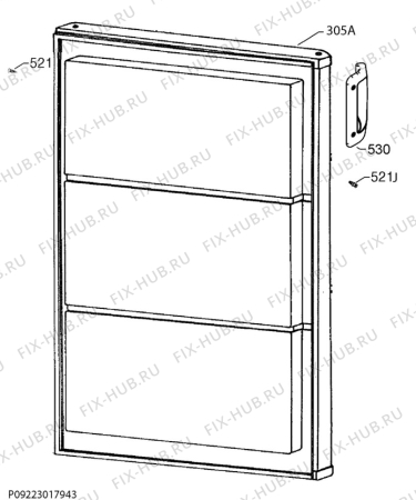 Взрыв-схема холодильника Zanussi ZFT11104WA - Схема узла Door 003